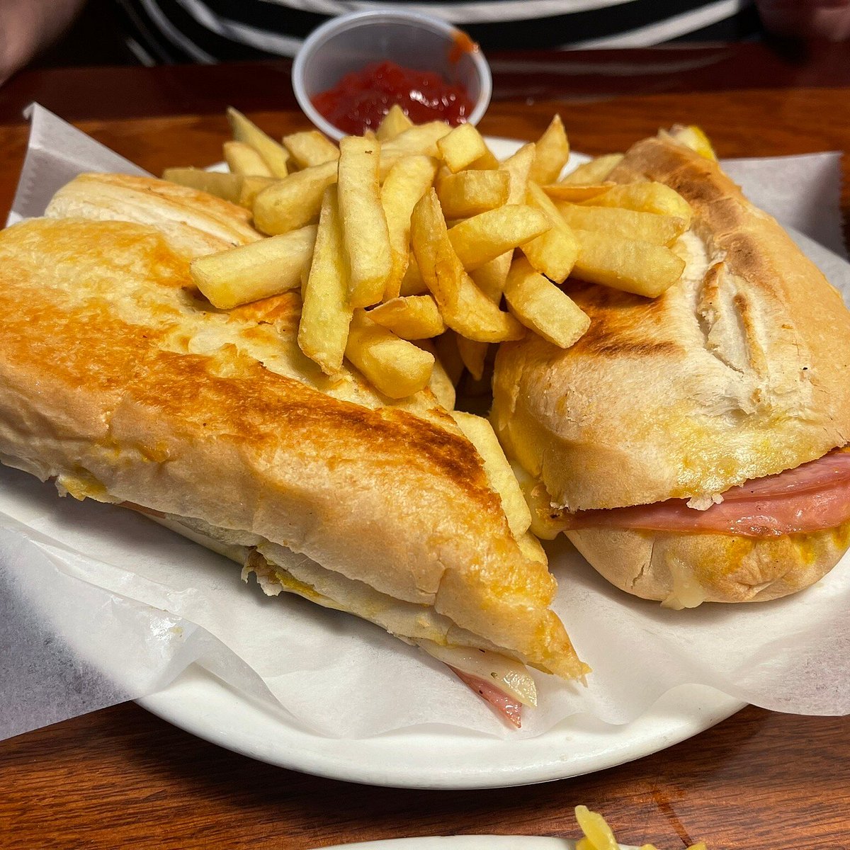 Copacabana signature dishes Cuban Sandwich, Ropa Vieja (shredded beef), Lechon Asado (roast pork), Picadillo, Café con Leche.
